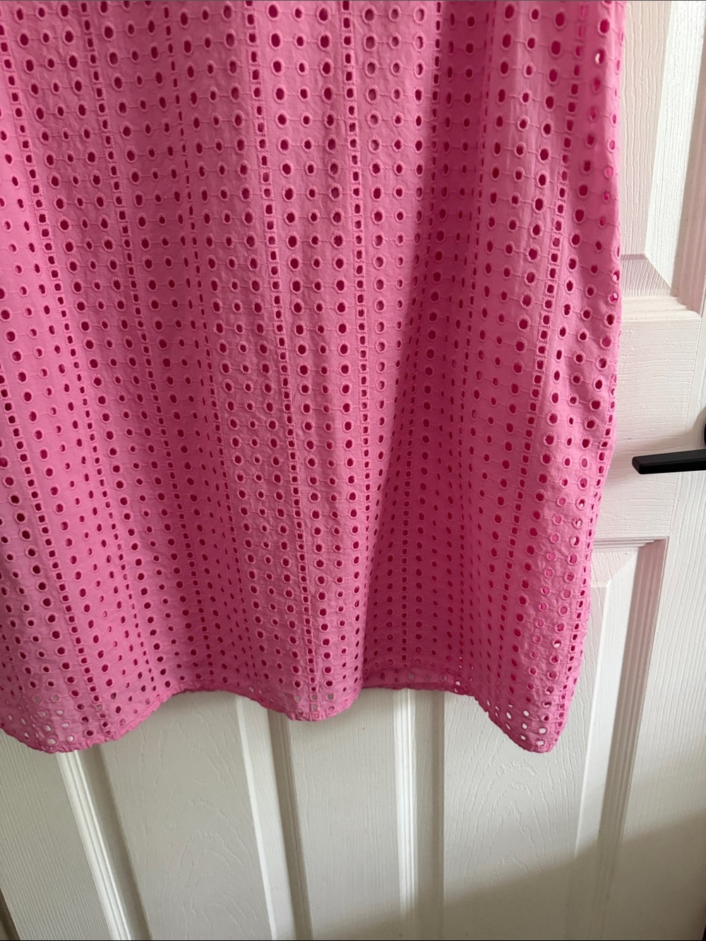 St. John's Bay Pink Eyelet V-Neck Ruffle Sleeve Mini Dress - Picture 11 of 16